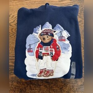 Polo Ralph Lauren Team USA Polo Bear 2026 Milano Olympic Village Hoodie Size M